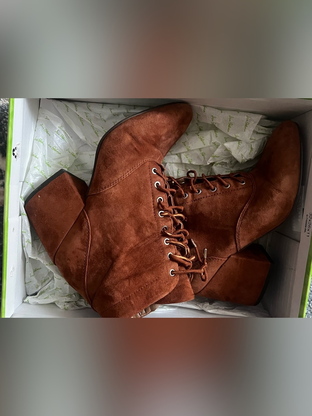 Sam Edelman Rust Suede Lace-Up Ankle Boots